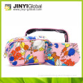 2015 Hot Selling pink Flower pattern Designs cosmetic bag 3pcs for one set